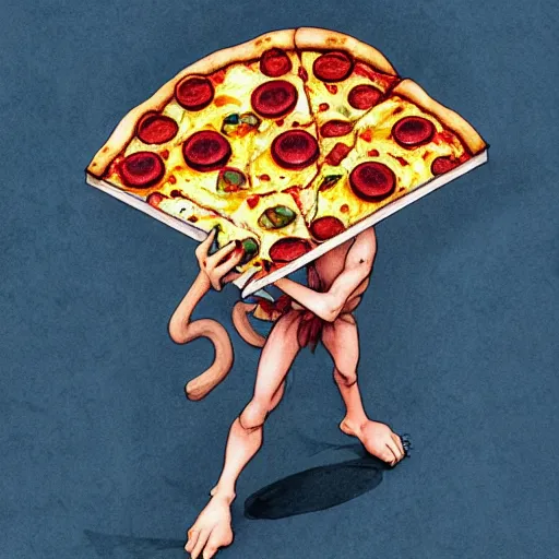 Prompt: a cute pizza monster, basic white background, symmetrical, watercolor, intricate line drawings, by Yoshitaka Amano, Ruan Jia, Kentaro Miura, Artgerm, detailed, trending on artstation, hd, masterpiece,