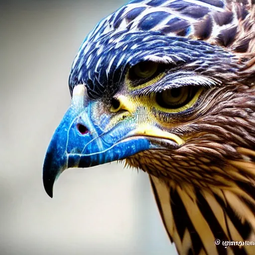 Image similar to Hawk morphed with a crocodile, hyper realistic HD photo, taken at zoo