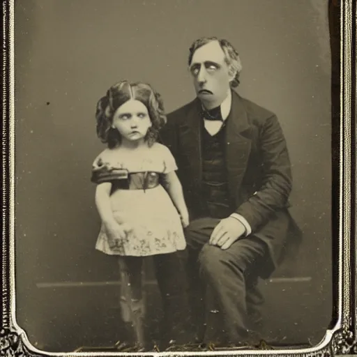 Image similar to tintype photo of rick and morty. 1 8 8 0 s