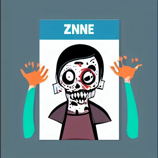 Image similar to a poster for en employees job search saying : looking for cute zombie