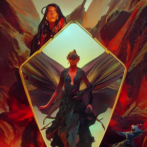 Prompt: a beautiful metal cover art, highly detailed, digital painting, artstation, concept art, sharp focus, illustration, art by alex ross and greg rutkowski and alphonse mucha