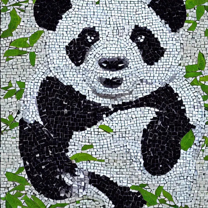 Prompt: panda mosaic