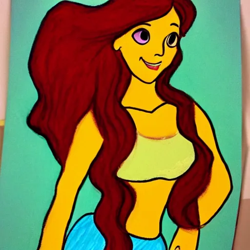 Image similar to child's crayon drawing of ariel