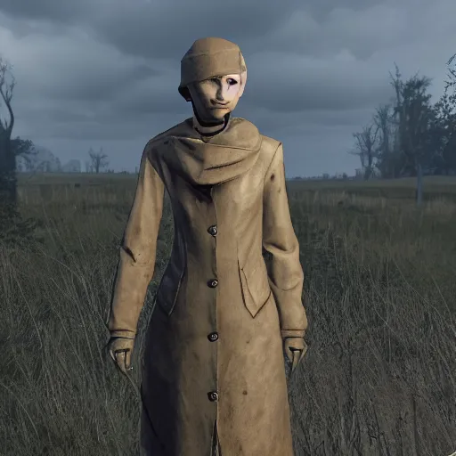 Prompt: !!! artemy burakh!! haruspex!! in the game pathologic 2, highly detailed,