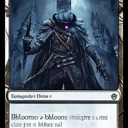 Prompt: bloodborne in the style of magic the gathering, cyberpunk