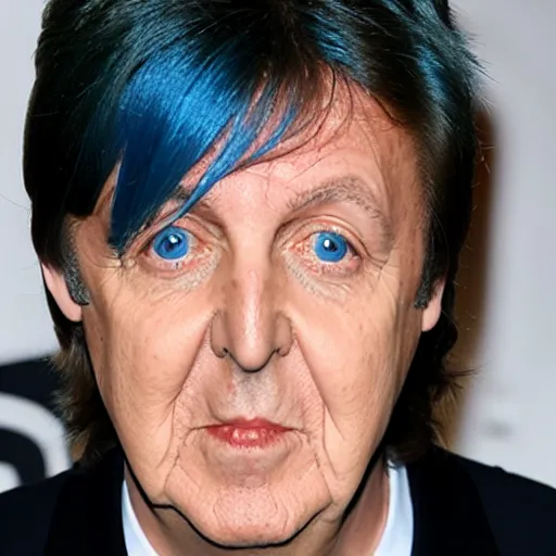 Image similar to paul mccartney with blue hair