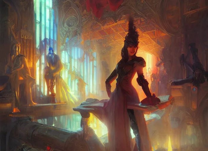 Image similar to medieval cyberpunk by vladimir volegov and alexander averin and delphin enjolras and daniel f. gerhartz