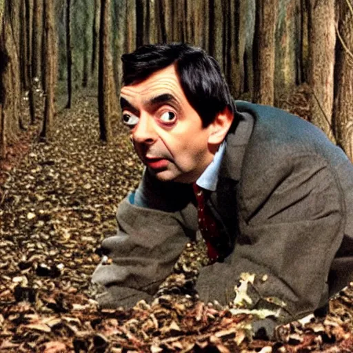 Image similar to mr bean in blair witch project