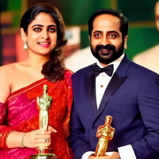 Image similar to fahadh faasil wins academy award, photorealistic, highres