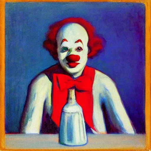 sad clown in the pose of stanczyk by edward hopper ” | Stable Diffusion ...