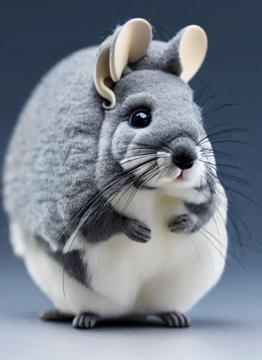 Image similar to 80mm resin detailed miniature of fluffy chinchilla, Product Introduction Photos, 4K, Full body, simple background