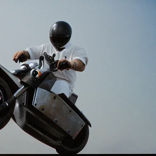 Prompt: jet turbine hoverbike, movie still, speed, cinematic Eastman 5384 film