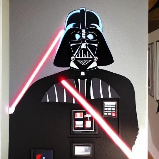 Prompt: Darth Vader mural in the style of Antonio Canova