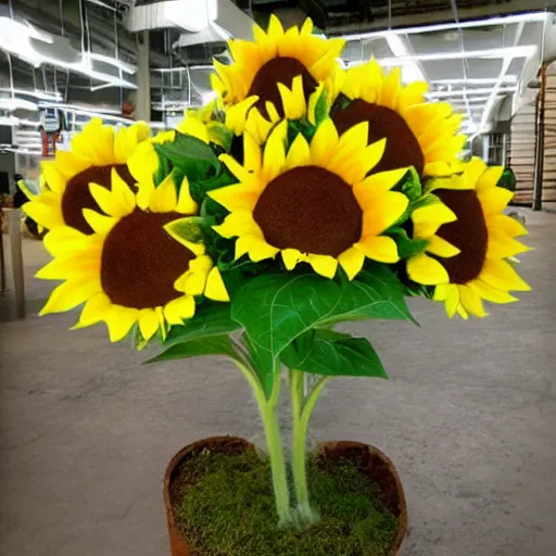 Image similar to plants! vs zombies sunflower!! as a tobacco!! salesman by cory arcangel