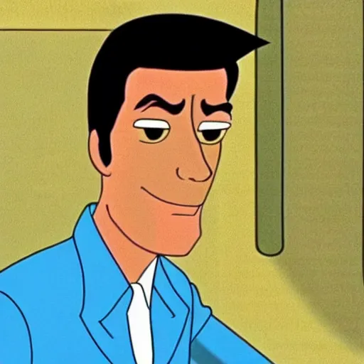 Image similar to film still of alain delon in futurama ( 1 9 9 9 ), animated serie