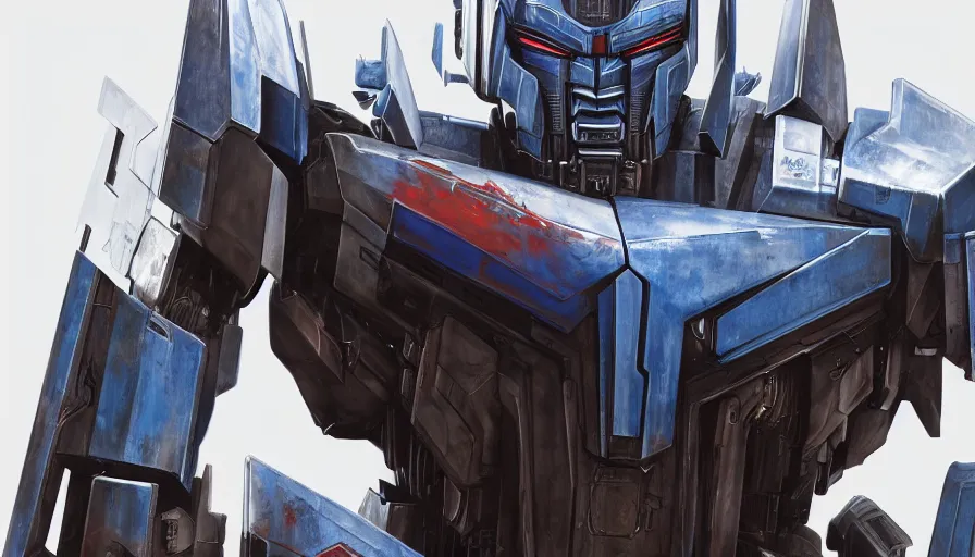 Prompt: optimus prime, white backgrounds, hyperdetailed, artstation, cgsociety, 8 k