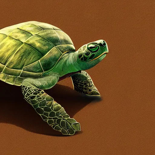 Prompt: arabic person shapeshifting into a turtle, photorealistic, digital art