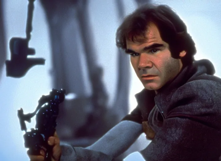 Image similar to film still of Mandy Patinkin!!! as Han Solo in The Empire Strikes Back 1980