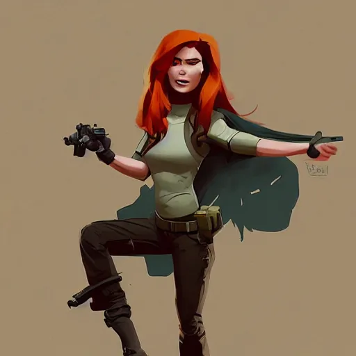 Image similar to kim possible, by greg rutkowski