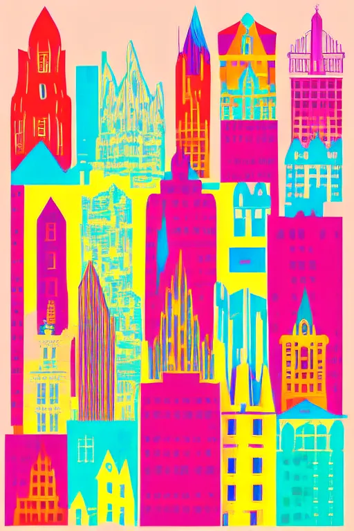 Prompt: minimalist boho style art of colorful frankfurt, illustration, vector art