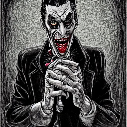 Prompt: a tremere vampire, by tony diterlizzi, ink, portrait, srgb