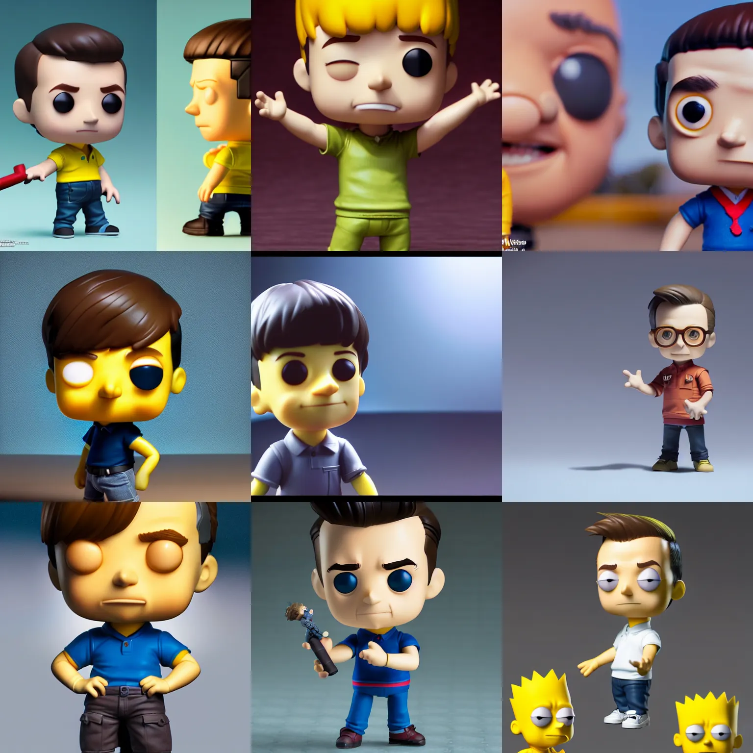 Prompt: young frankie muniz, funko pop, simpsons and nendoroid mashup, by tom bagshaw, pixar, ghibli and ilya kuvshinov, rtx rendering, octane render 1 2 8 k, maya, extreme high intricate details by wlop, digital anime art by ross tran, medium shot, composition by sana takeda, dramatic lighting by greg rutkowski