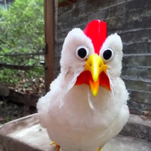 Image similar to cute chicken dressed as an inmate