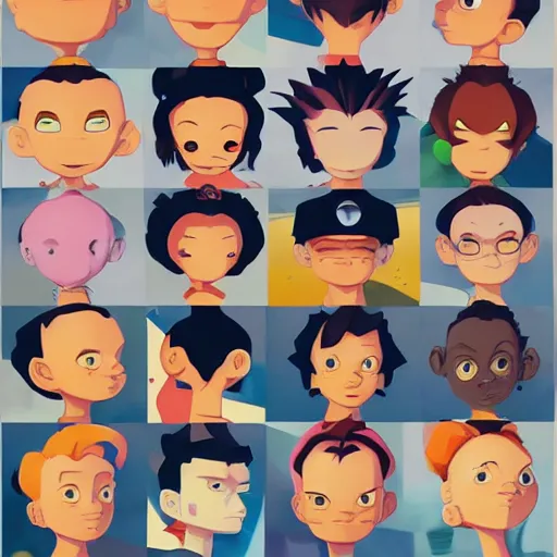 Image similar to face icon stylized minimalist rugrats, loftis, cory behance hd by jesper ejsing, by rhads, makoto shinkai and lois van baarle, ilya kuvshinov, rossdraws global illumination