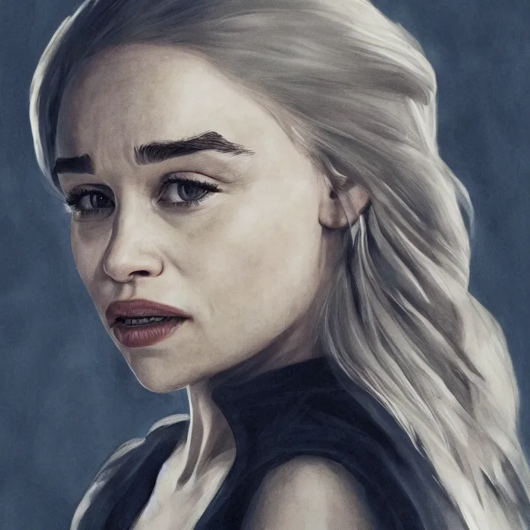 Prompt: a portrait of emilia clarke in style of charger, realism, emilia clarke