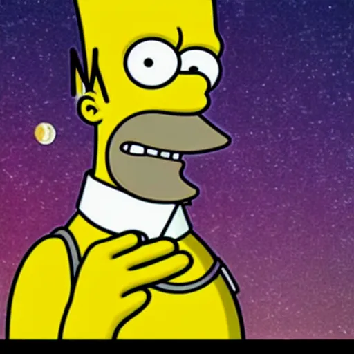 Image similar to Homer Simpson in the Moon