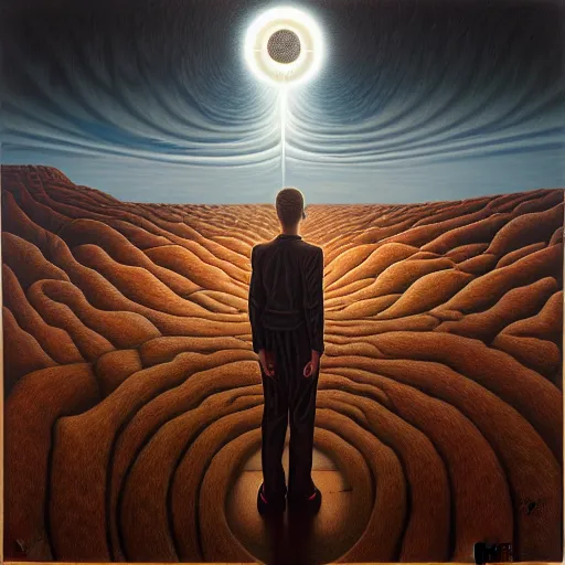 Image similar to in a dream, are all the characters really you? by jeffrey smith, oil on canvas