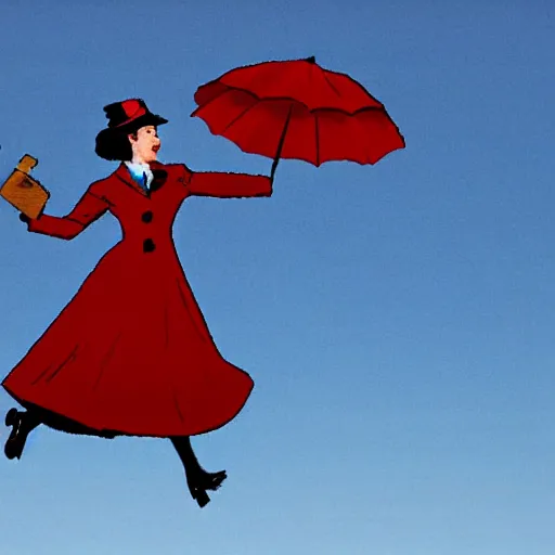 Image similar to Mary Poppins flaoting in the sky blurry photo in the style of Big foot photo