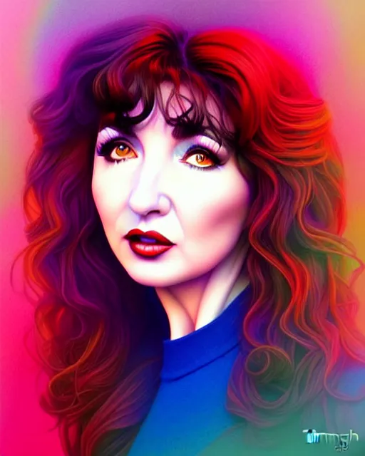 Image similar to richly detailed color illustration kate bush illustrated by artgerm and mina petrovic and timothy kong and marina federovna. 3 d shadowing