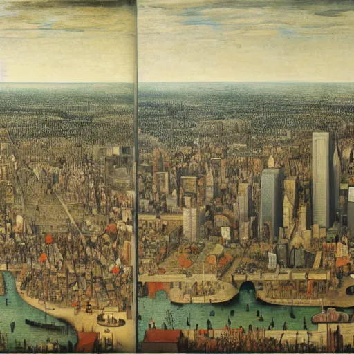 Prompt: chicago cityscape painted by pieter bruegel, detailed, intricate