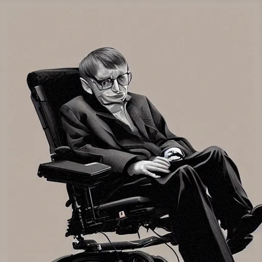 Prompt: stephen hawking in the style of craig mullins