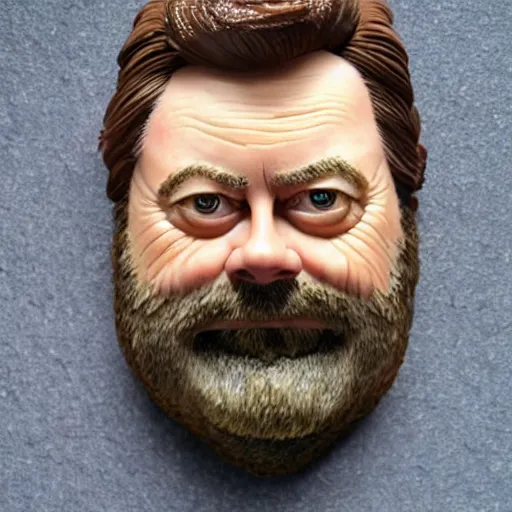 Prompt: Nick offerman made of bacon, highly detailed, sculpture