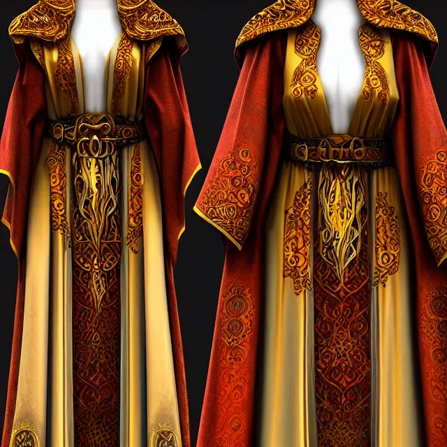 Image similar to beautiful druid ornate robes, highly detailed, 4 k, hdr, smooth, sharp focus, high resolution, award - winning photo, anne stokes, photorealistic, hyper realistic