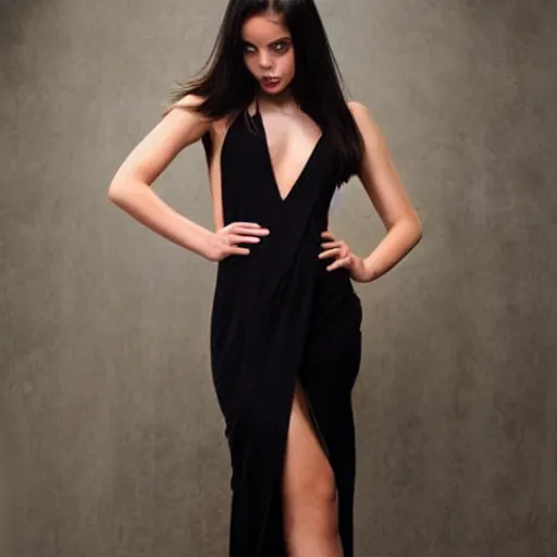 Prompt: beautiful young fashion model in a slit dress, by marvel comics