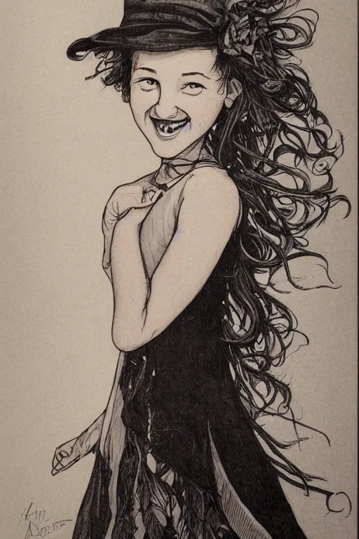 Prompt: cute smiling girl portrait by by Aaron Horkey, Abigail Larson, Adam Paquette, Adam Varga, Adolph Menzel