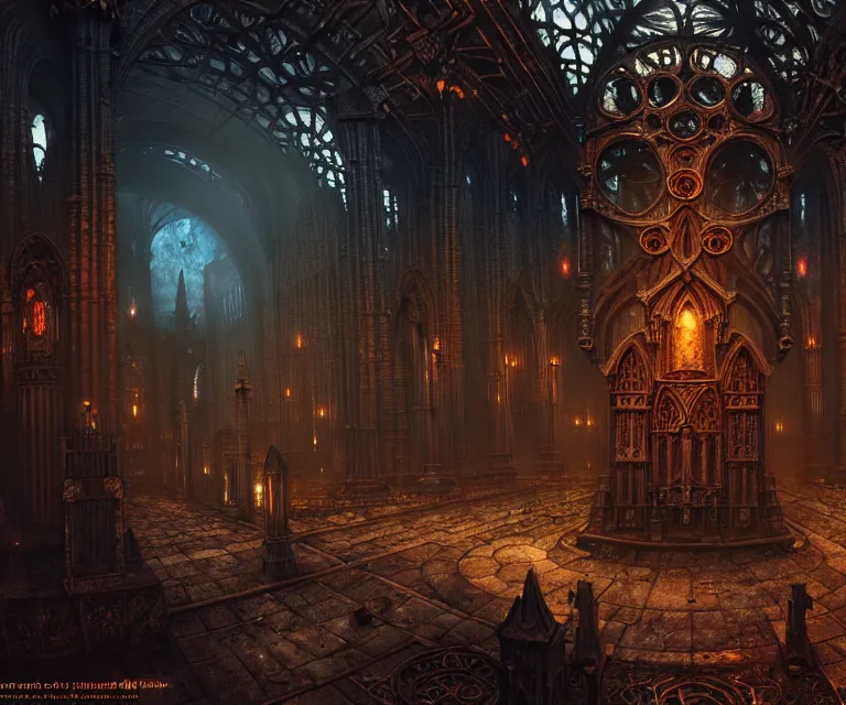 Image similar to steam necropolis, memento mori, gothic, neo - gothic, art nouveau, hyperdetailed copper patina medieval icon, stefan morrell, philippe druillet, ralph mcquarrie, concept art, steampunk, unreal engine, detailed intricate environment, octane render, moody atmospherics, volumetric lighting, ultrasharp, ominous, otherworldly