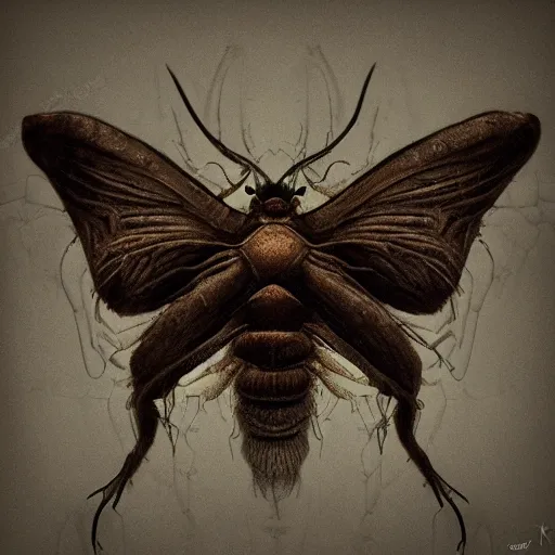 Prompt: Demon moths darkart creepy 8k hyperrealism