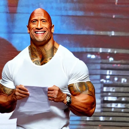 Image similar to Dwayne Johnson holding a paper