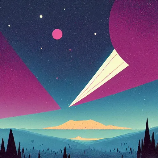 Image similar to colorful ilya kuvshinov, mcbess, rutkowski, illustration of an amazing meteor shower