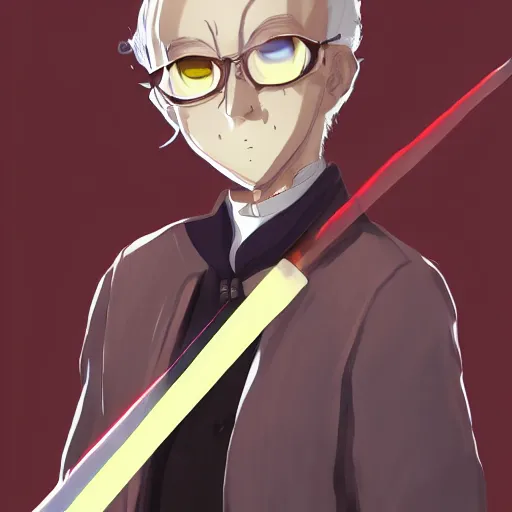 Image similar to portrait of glowing eyes biden, anime fantasy illustration by tomoyuki yamasaki, kyoto studio, madhouse, ufotable, trending on artstation