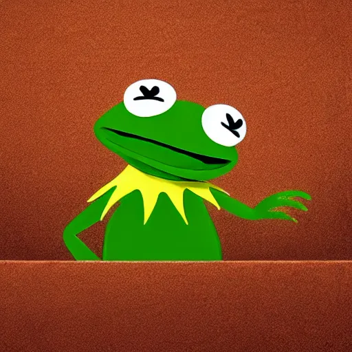 Prompt: Kermit the Frog doing his taxes