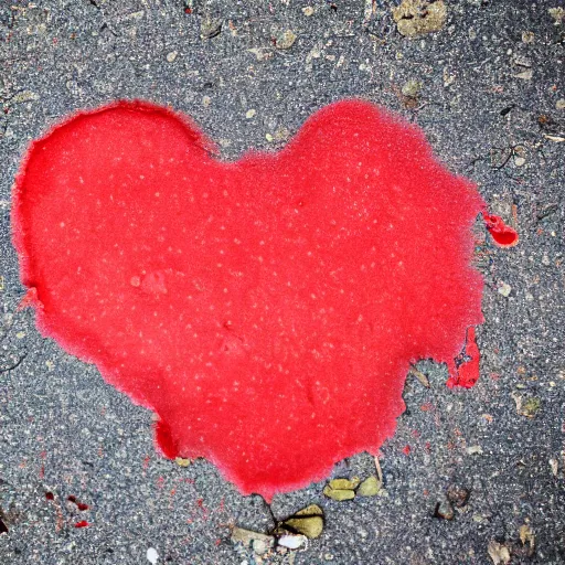 Image similar to dead teenager in an heart shaped blood stain