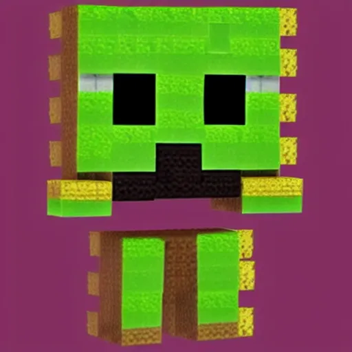 Image similar to a zombie creeper from minecraft