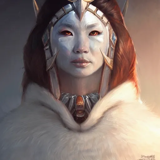 Prompt: inuit queen, D&D, fantasy, portrait, highly detailed, digital painting, trending on artstation, concept art, sharp focus, illustration, art by artgerm and greg rutkowski and magali villeneuve