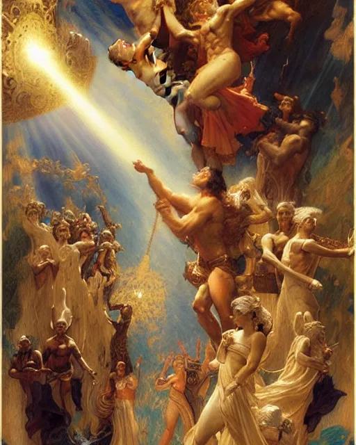 Image similar to the nine spheres of heaven from dante's divine comedy. highly detailed painting by gaston bussiere, craig mullins, j. c. leyendecker 8 k