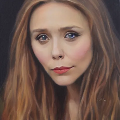 Prompt: elizabeth olsen, classic portrait, oil painting